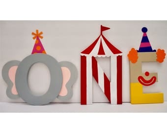 ONE Circus Themed Letters (price is per letter) | Circus Party | Circus Birthday | Carnival Birthday Party | Carnival Theme Party |
