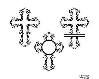 Download Swirl Cross Split Monogram SVG