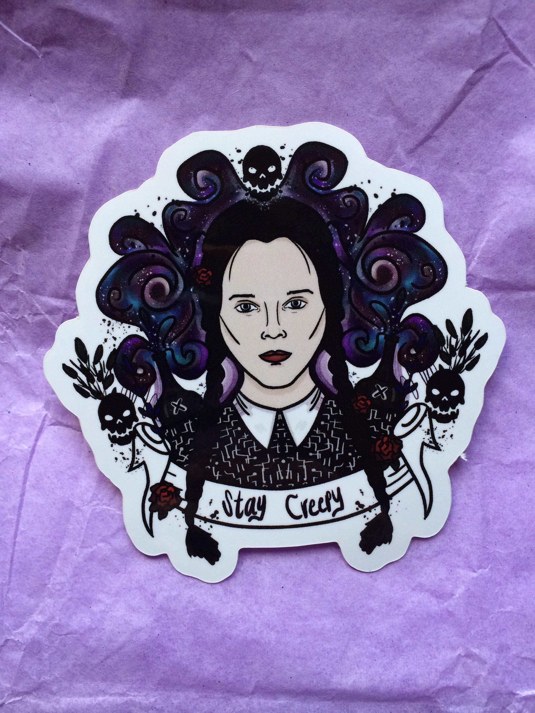 Wednesday Addams Stay Creepy Vinyl Sticker