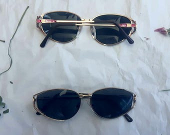 Vintage Gold Oval Sunglasses