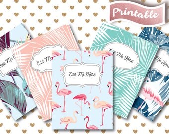 TROPICAL Binder Cover Printable | 5 unique designs & spine sizes with and without label | Editable | Teacher Binder | School Inserts