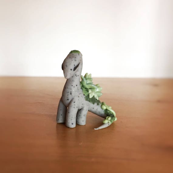 Succulent Dinosaur Sculpture Polymer Clay Figurine
