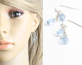 silver earrings blue jewelry water earrings casual jewelry fashion girlfriend gift daughter hook earrings casual earrings celestial w13