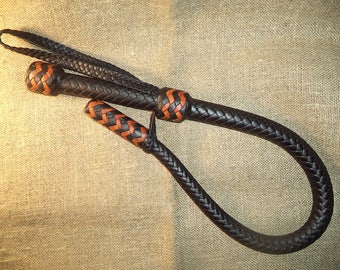 2.8 Feet 12 Plaits Genuine Premium Leather Nagayka Kamcha Whip Flogger Bullwhip