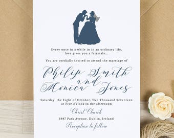 Disney Wedding Invitation, Cinderella Wedding Invitation, Cinderella Invitations, Custom wedding invitation, RSVP card, Save the date,
