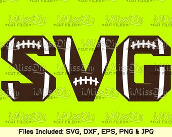 Football Monogram alphabet letters font svg files for cricut silhouette, mom shirt Sports balls svg decal digital fonts designs dxf Cut file