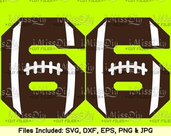 Football Numbers svg files for Silhouette Cricut Sports balls cheer mom mama life laces svg design decal birthday shirt clipart Dxf cut file