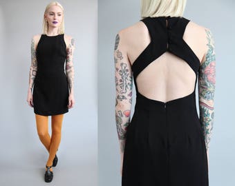 Vtg 90s Open Back Mini Dress sz XS/S