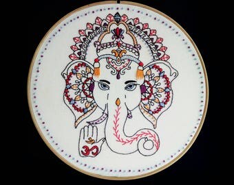 Ganesha, elephant wall decal, elephant gifts, spiritual wall art, bohemian homewares, boho home decor, embroidered boho, spiritual gifts,