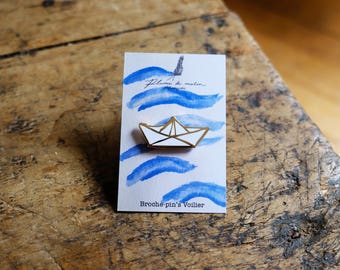Brooch pin's "Sailboat" - gold