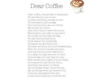 Coffee poem | Etsy