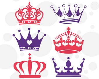 Crown Svg, Crowns Svg, Crown Monogram Svg, Princess Crown Svg, Cricut Cut Files, Silhouette Cut Files