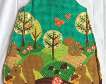 Organic cotton stuffed squirrel sleeping bag