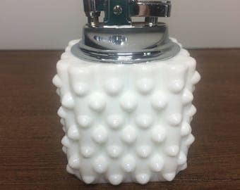 Vintage Fenton Hobnail Milk Glass Lighter