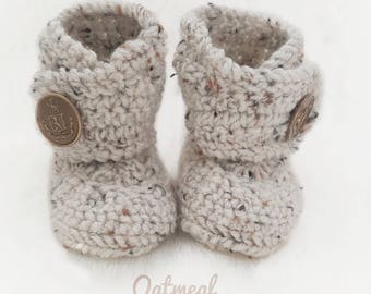 Crochet Dapper Baby Booties-Baby Boy Clothes - Baby Photo Prop - Newborn Baby - Newborn Girl Coming Home Outfit - Baby Girl Shoes - uggs