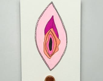 Vagina Print / Pink / Feminist Art / Illustration / Feminine / Drawing / Original