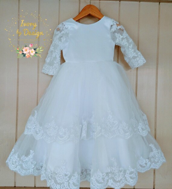 Infant flower girl dresses long sleeve