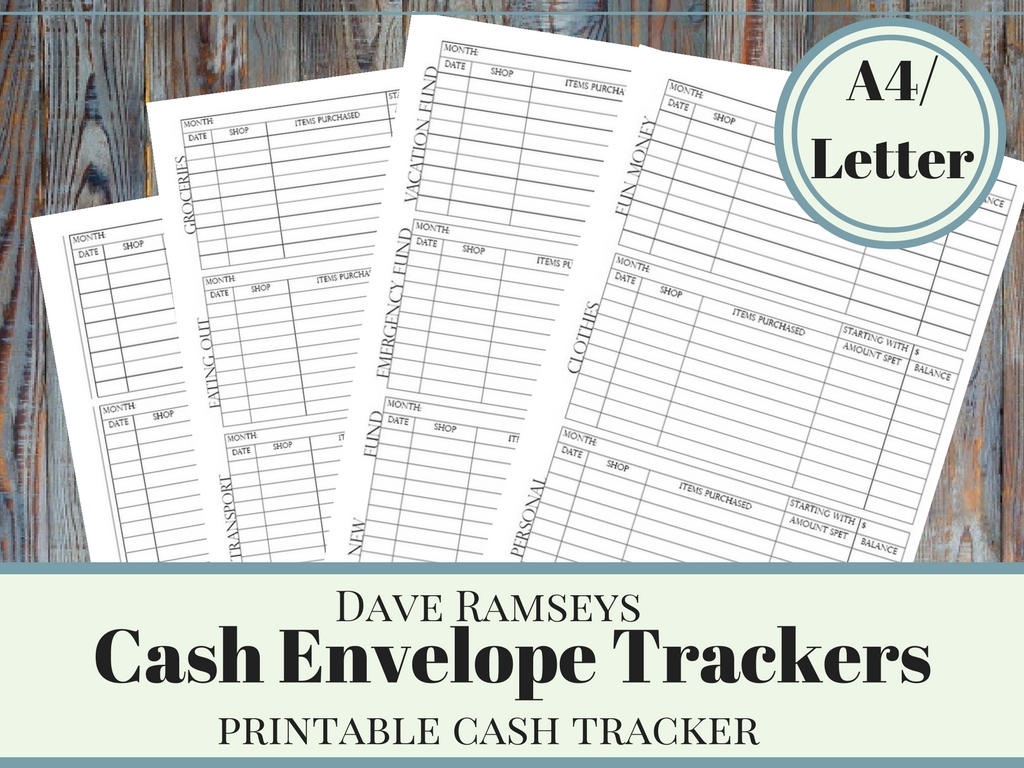 cash budget envelope system tracker printable cash envelope