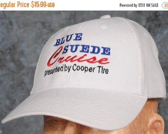Summer Sale Blue Suede Cruise by Cooper Tire Baseball Cap Hat Blue/Red & White