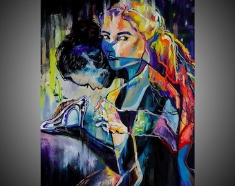 Cinderella oil painting, Cinderella painting, Cinderella art, Fantasy painting, Fantasy art, Woman art, Woman painting, Love painting