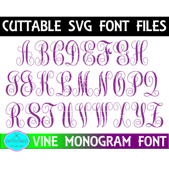 Download Vine Monogram Font SVG, PNG Files Silhouette Cameo and ...
