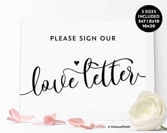 letter love sign Guestbook  letter Etsy