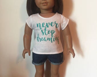 Graphic Tee made to fit 18 inch dolls such as American Girl Dolls