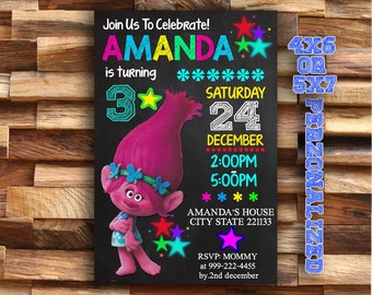 Trolls - Trolls Invitation - Trolls Birthday - Trolls Party - Trolls Birthday Invitation - Trolls Party Invitation - Trolls Printable Invite