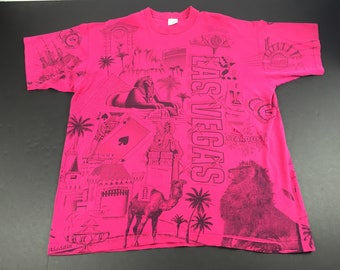 Vintage 1994 Las Vegas casinos all over print t-shirt mens XXL
