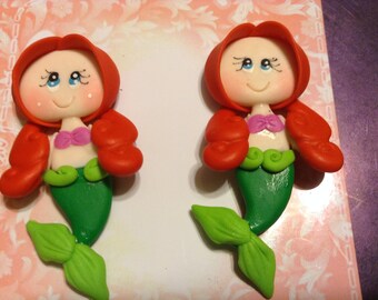 Little Mermaid Clay Cow Centers (set of 2)