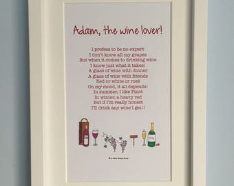 Wine poem | Etsy