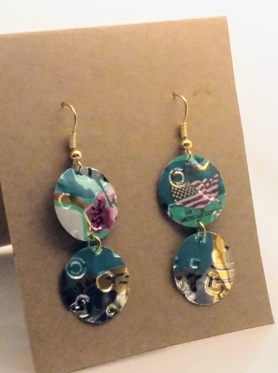 Items Similar To Upcycled Soda Can Earrings On Etsy 4450