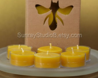 Beeswax Tealight Candle 6 pack and 4 pack, 100% natural beeswax, cotton wicks, non allergenic, Eco friendly, non toxic, clean burning