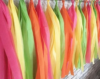 Ready made Bright tropical theme tassels
