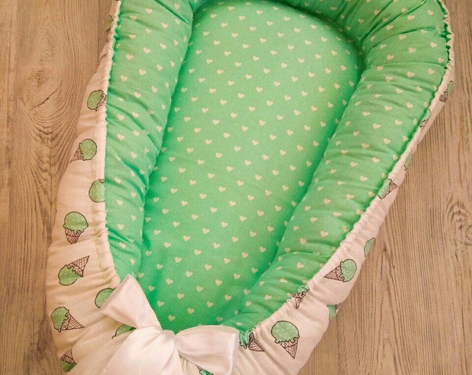 Baby nest.Co sleeping.Double sided babynest.Baby naptime.Co sleeper crib.Baby travel bed.Baby lounger.Baby shower gift.Baby bed.