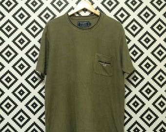 rare!! Vintage 90s Polo Sport Ralph Lauren Tshirt Pocket Polo Ralp Lauren Size Large Activewear
