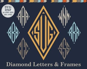 Diamond Font Svg Dxf Diamond Monogram Svg Diamond Monogram Font Svg Diamont Cut Letters Diamond Alphabet Svg Diamond Initials Svg DXF PNG