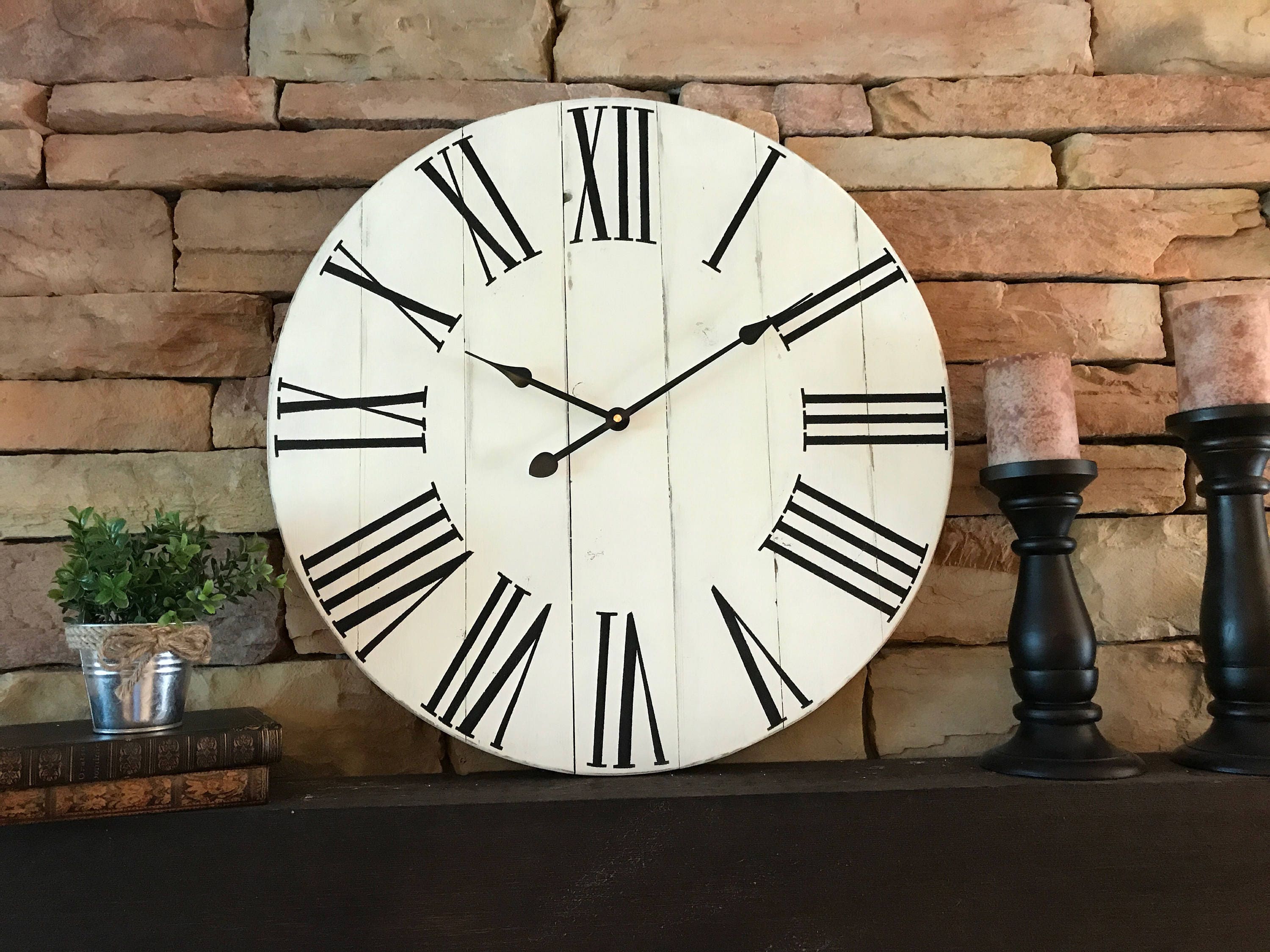24 Antique White Clock Farmhouse Clock HomeDecor
