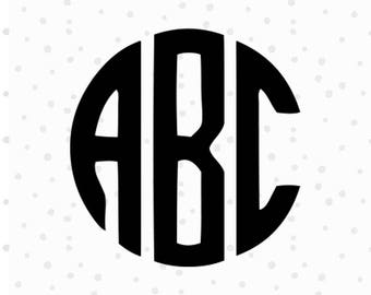Sale! Circle Monogram Font Vector SVG - 26 Circle Monogram Alphabet - Alphabet Fonts SVG - Silhouette and Cricut Explore SVG Cut Files