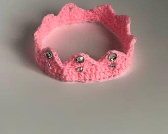 Princess Crown - Prince Crown - Crochet Headband Baby - Flower Girl Crown - Newborn Photo Prop - Newborn Headband - First Birthday Crown