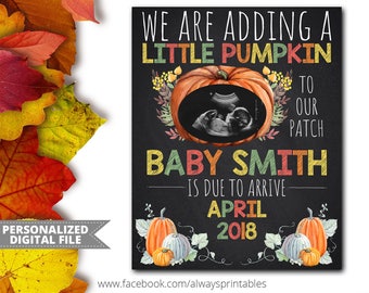 Fall Pregnancy Announcement, Fall Baby Announcement, Digital Chalkboard Sign, Baby Reveal, Photo Prop, Digital Chalk Board, Digital File