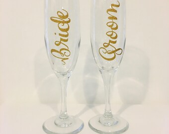 Wedding Glasses | Bride and Groom Glasses | Champagne Glasses