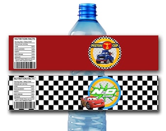 Disney Cars Water bottle Label McQueen Water Bottle labels
