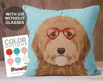 Goldendoodle Pillow | Girlfriend Gift | Dog Pillow | Boyfriend Gift | Fiance Gift | Gift For Dog Owner | Pet Lover Gift | Dog Gift | Dog Art