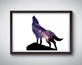 WOLF PACK Set Of Two Posters Wolf Art Wolf Print Angry