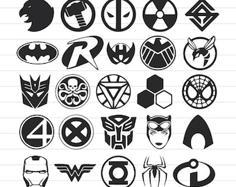 INSTANT DOWNLOAD - Superheroes Logo Svg, Superhero Cut Files, Superhero Svg, Superhero Silhouette Cricut File, Superhero Logo Clipart