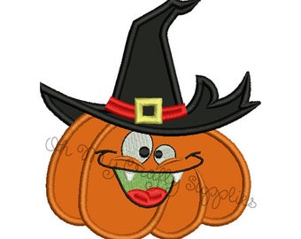 Silly Pumpkin Halloween Applique Design