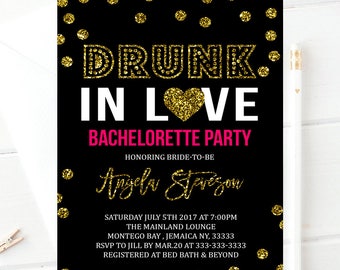 Drunk in love bachelorette party invitation, bachelorette party, drunk in love,bridal invite Drunk in Love Bachelorette Party Beyonce invite
