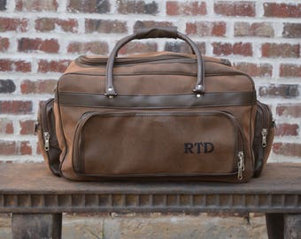 Personalized Mens Leather Bag, Groomsman Gift, leather tote, gym bag, carry on, leather duffle bag, groomsmen gift,