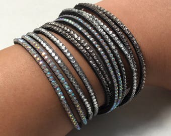 Velvet Wrap Bracelet Rhinestone Wristband